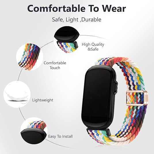  KONXISA Garmin CIRQA Uyumlu Naylon Kay��-Rinbow
