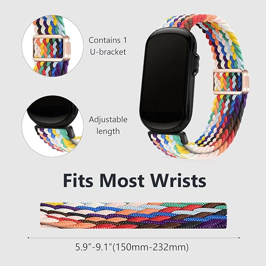  KONXISA Garmin CIRQA Uyumlu Naylon Kay��-Rinbow