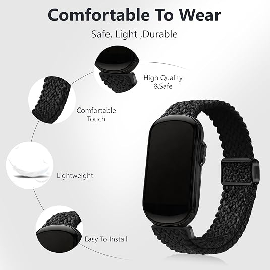  KONXISA Garmin CIRQA Uyumlu Naylon Kay��-Black