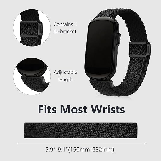  KONXISA Garmin CIRQA Uyumlu Naylon Kay��-Black