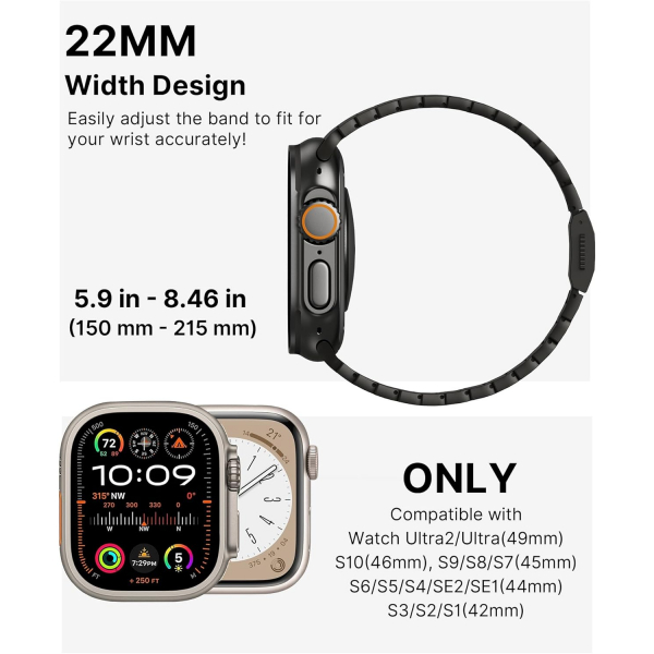 KUXIU Apple Watch Ultra 1/2.Nesil Kay-Gunmetal