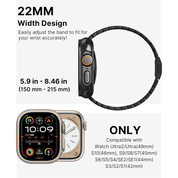 KUXIU Apple Watch Ultra 1/2.Nesil Kay-Black