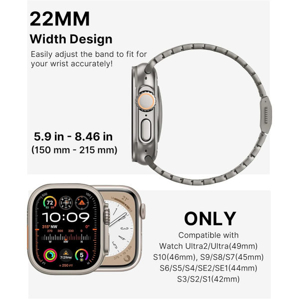KUXIU Apple Watch Ultra 1/2.Nesil Kay-Titanium