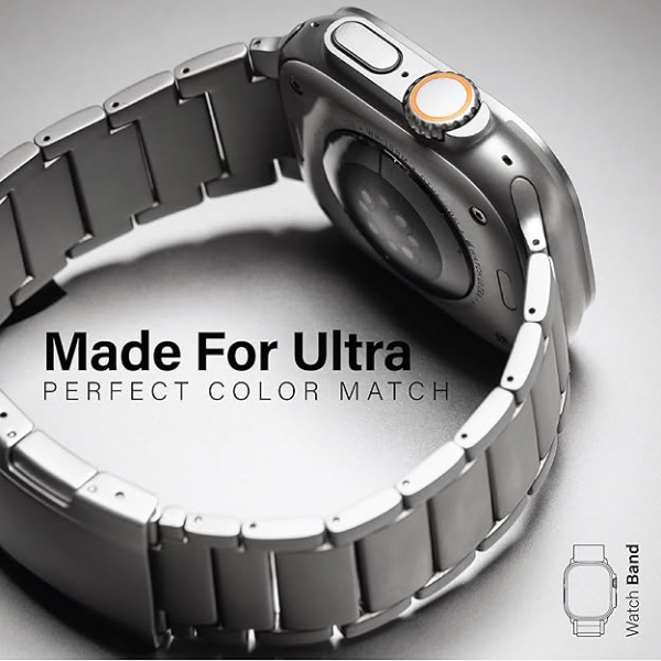 KORDIZ T01 Apple Watch Ultra 2. Nesil Kay -Natural Titanium 