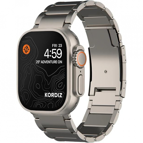 KORDIZ T01 Apple Watch Ultra 2. Nesil Kay -Natural Titanium 