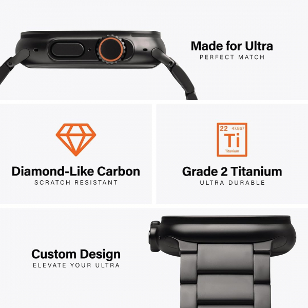 KORDIZ T01 Pro Max Apple Watch Ultra 2. Nesil Kay -Black 