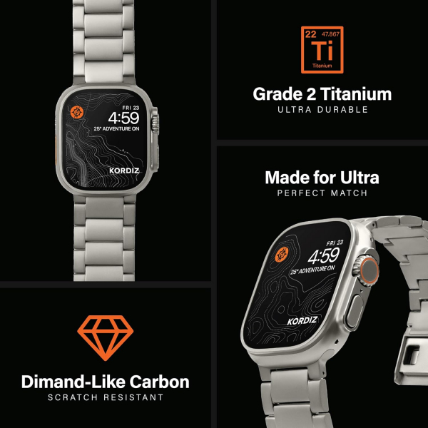 KORDIZ T01 Pro Max Apple Watch Ultra 4 Kay��-Silver