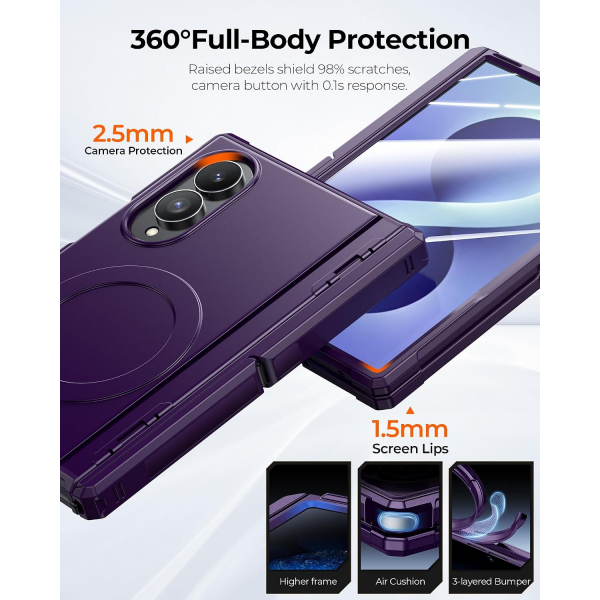 Kaiiecal Galaxy Z Fold 8 MagSafe Koruyuculu K�l�f-Purple