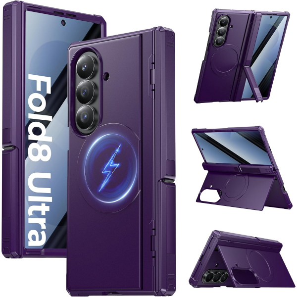 Kaiiecal Galaxy Z Fold 8 Ultra MagSafe Koruyuculu K�l�f-Dark Purple