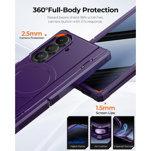 Kaiiecal Galaxy Z Fold 8 Ultra MagSafe Koruyuculu K�l�f-Dark Purple