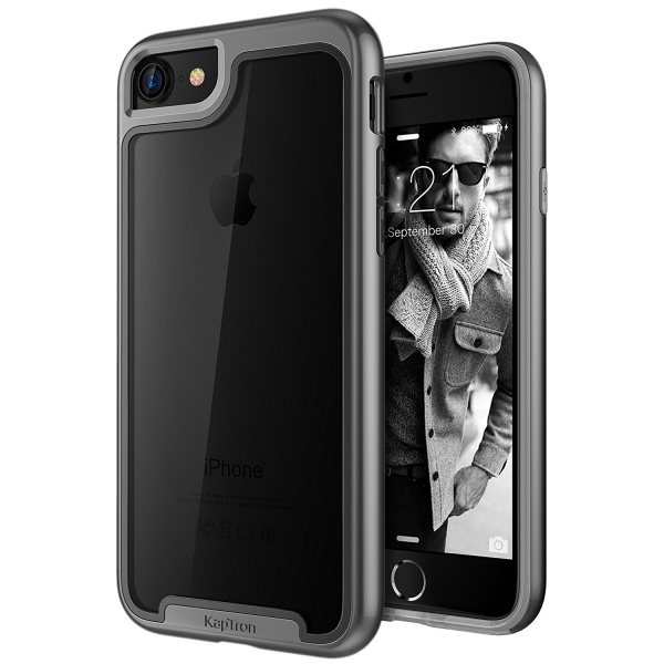 Kaptron Apple iPhone 7 Hard Protective Bumper Klf-Grey