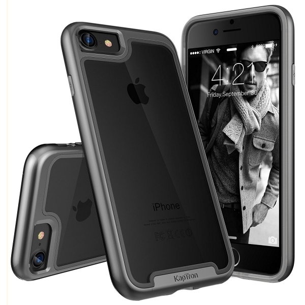 Kaptron Apple iPhone 7 Hard Protective Bumper Klf-Grey
