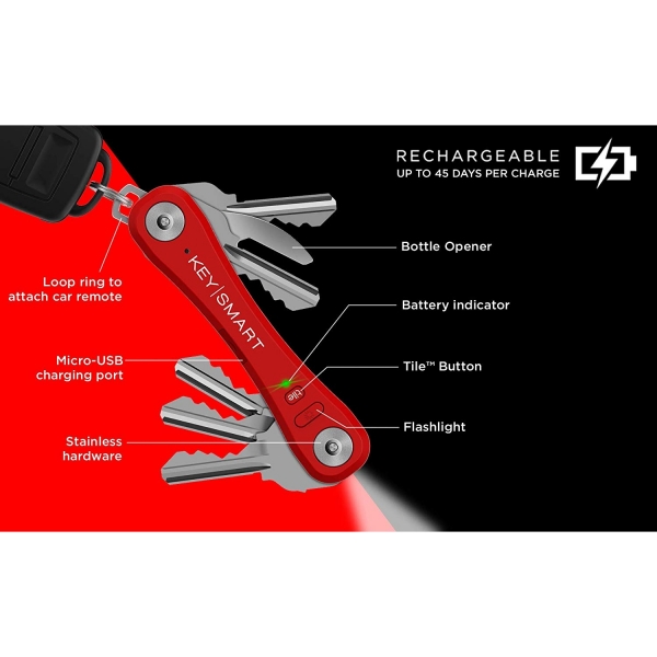 KeySmart Pro Akll Anahtarlk-Red