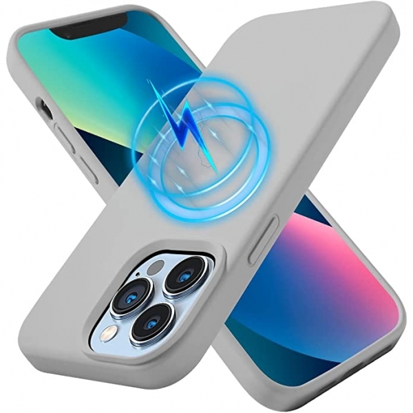 Kimguard Silikon Manyetik iPhone 12 Pro Klf-Grey