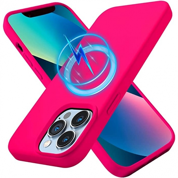 Kimguard Silikon Manyetik iPhone 12 Pro Klf-Hot Pink