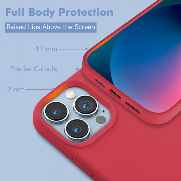 Kimguard Silikon Manyetik iPhone 13 Pro Max Klf-Red