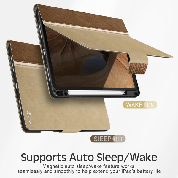 KingBlanc Deri iPad Pro M4 Klf (11 in)-Beige Camel 