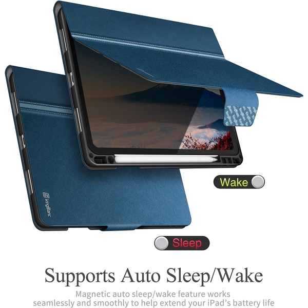 KingBlanc Deri iPad Pro Standl Klf (11 in)(4.Nesil)-Blue