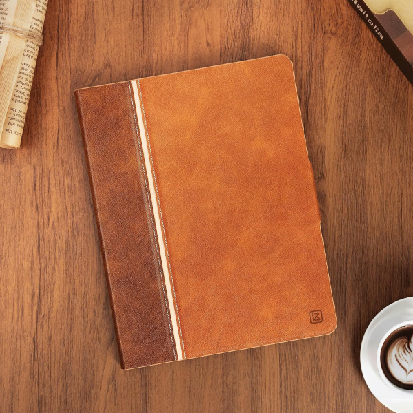 KingBlanc iPad Pro 13 �n� M5/M4 Uyumlu Deri K�l�f-Brown