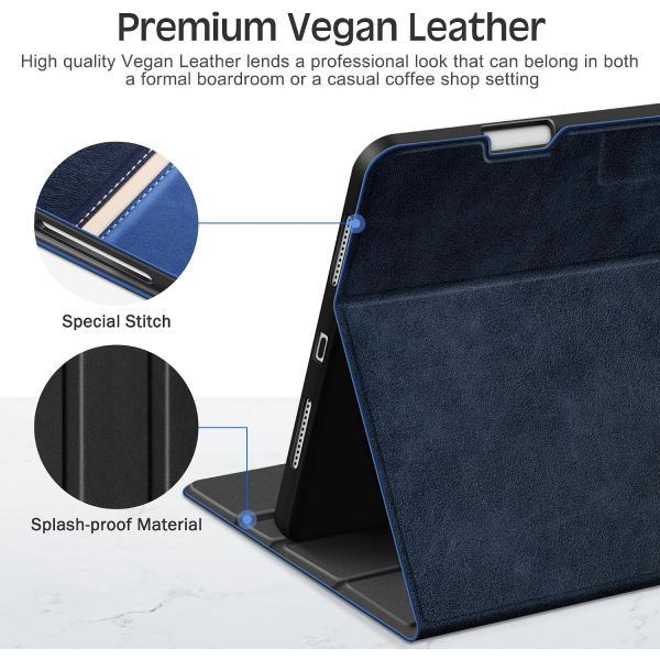 KingBlanc iPad Pro 13 �n� M5/M4 Uyumlu Deri K�l�f-Navy Blue
