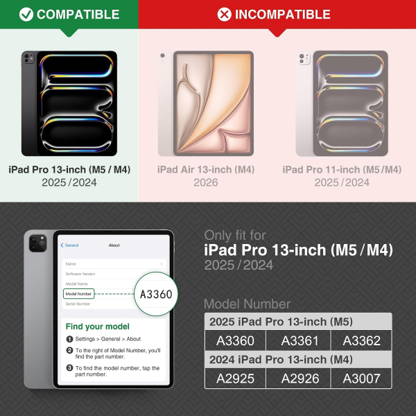 KingBlanc iPad Pro 13 �n� M5/M4 Uyumlu Deri K�l�f-Beige Camel 