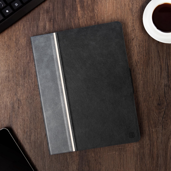 KingBlanc iPad Pro 13 �n� M5/M4 Uyumlu Deri K�l�f-Black Gray
