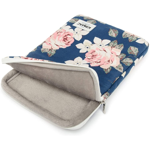 Kinmac Laptop Sleeve Kanvas anta (15-15.6 in)-Blue Rose