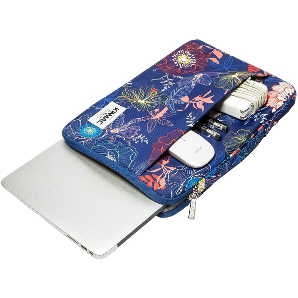 Kinmac Su Geçirmez Laptop Çantası (15-15.6 inç)    -Blue Flowers