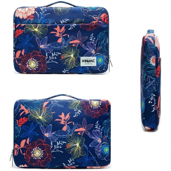 Kinmac Su Geirmez Laptop antas (15-15.6 in)    -Blue Flowers