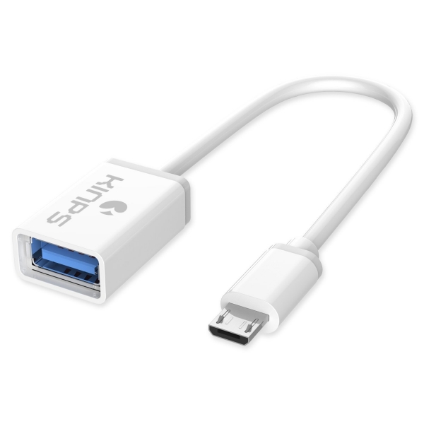 Kinps Micro USB to USB 2.0 OTG Adaptr (Beyaz)