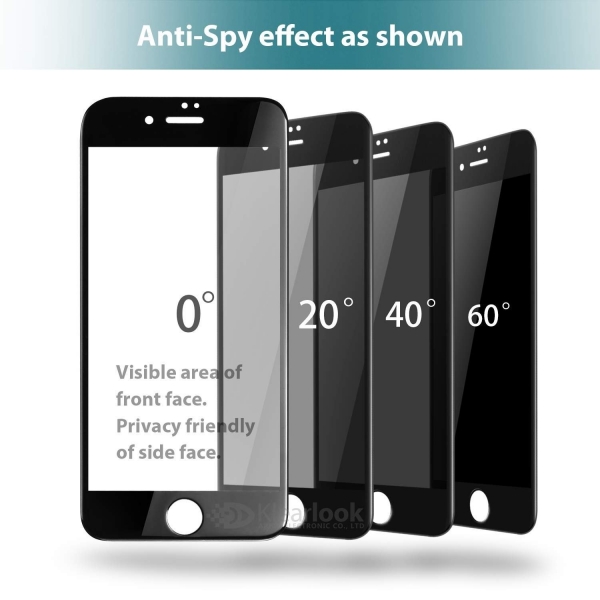Klearlook Apple iPhone 7 Plus Privacy Serisi Temperli Cam Ekran Koruyucu (2 Adet)-Siyah
