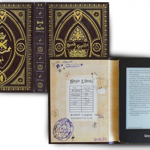 KleverCase Harry Potter Serisi Kindle Paperwhite Deri Klf-Hufflepuff
