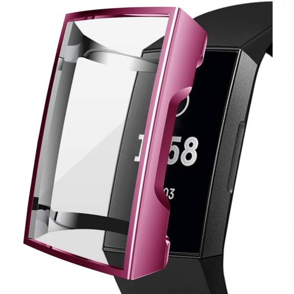 Kmasic Fitbit Charge 3 TPU Koruyucu Klf-Pink