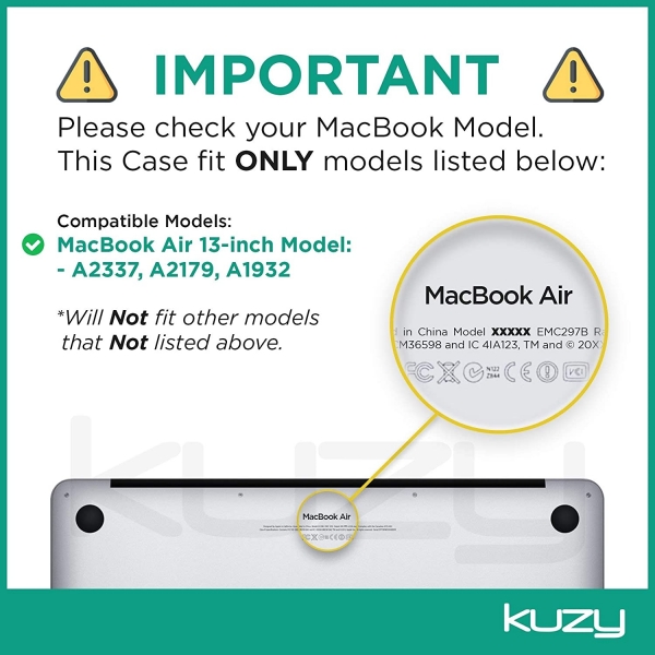 Kuzy MacBook Air Koruyucu Klf (13 in)(M1)-Clear