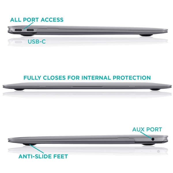 Kuzy MacBook Air Kılıf (13 inç) )(2018)-Clear