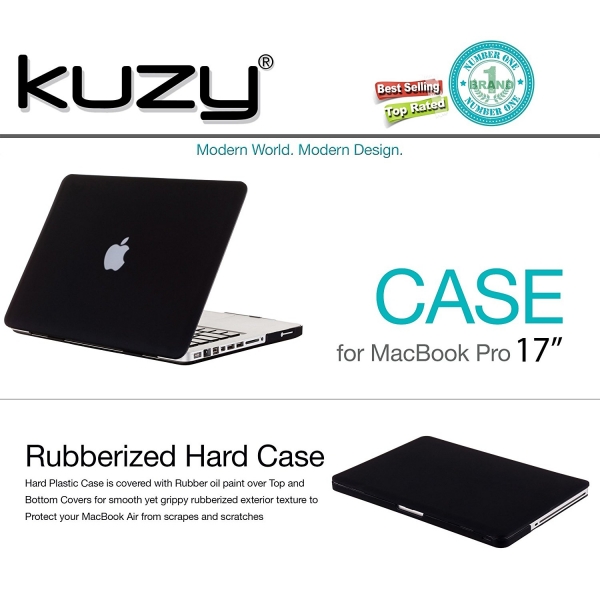 Kuzy MacBook Pro Soft Klf (17 in)-Black