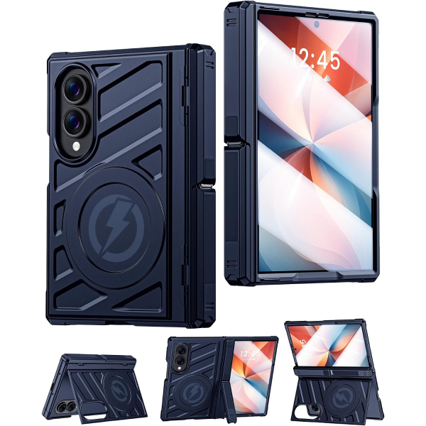 LEIAU Galaxy Z Fold 8 MagSafe Uyumlu �ift Standl� K�l�f-Blue