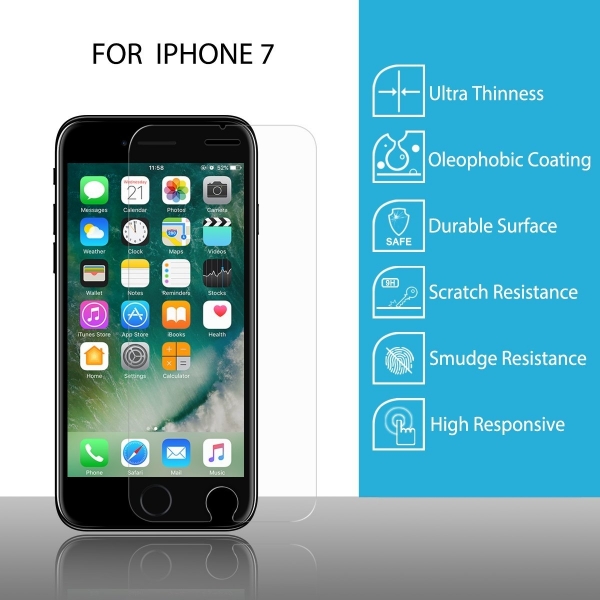 LENTION Apple iPhone 7 Tempered Cam Ekran Koruyucu (2 Adet)