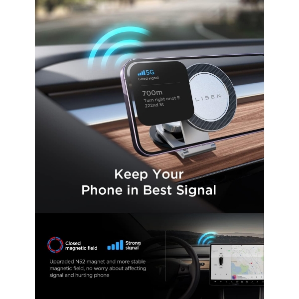 LISEN Tesla Model MagSafe Uyumlu Telefon Tutucu