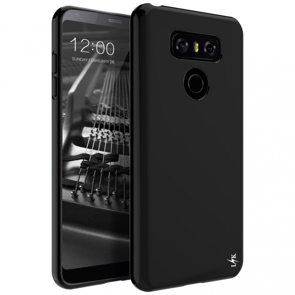 LK LG G6 Yumu�ak Deri Silikon Koruyucu K�l�f-Black