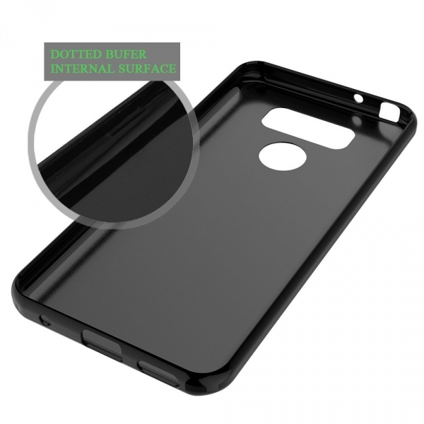 LK LG G6 Yumu�ak Deri Silikon Koruyucu K�l�f-Black