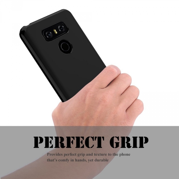 LK LG G6 Yumu�ak Deri Silikon Koruyucu K�l�f-Black