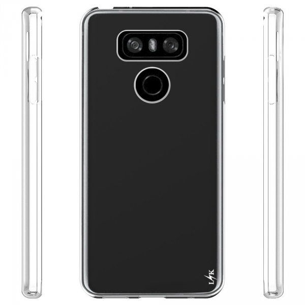 LK LG G6 Yumu�ak Deri Silikon Koruyucu K�l�f-Clear