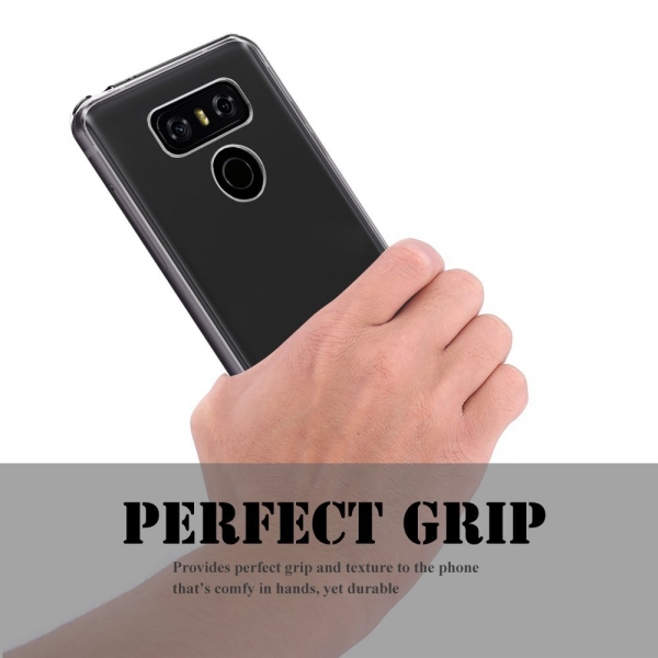 LK LG G6 Yumuak Deri Silikon Koruyucu Klf-Clear