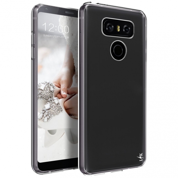 LK LG G6 Yumu�ak Deri Silikon Koruyucu K�l�f-Clear