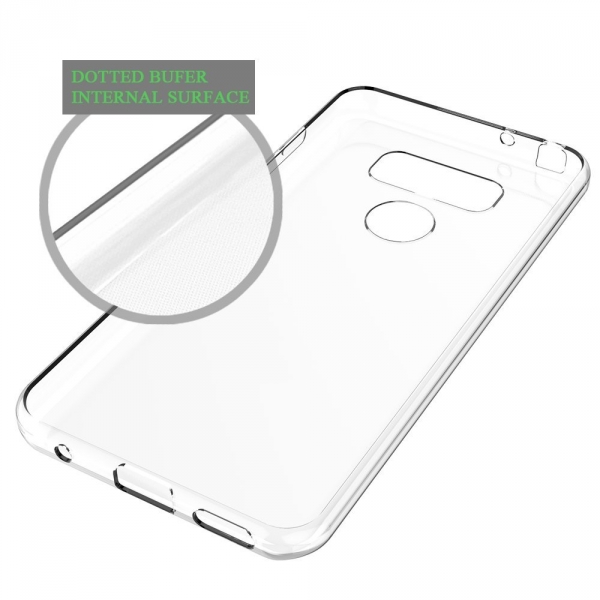 LK LG G6 Yumu�ak Deri Silikon Koruyucu K�l�f-Clear