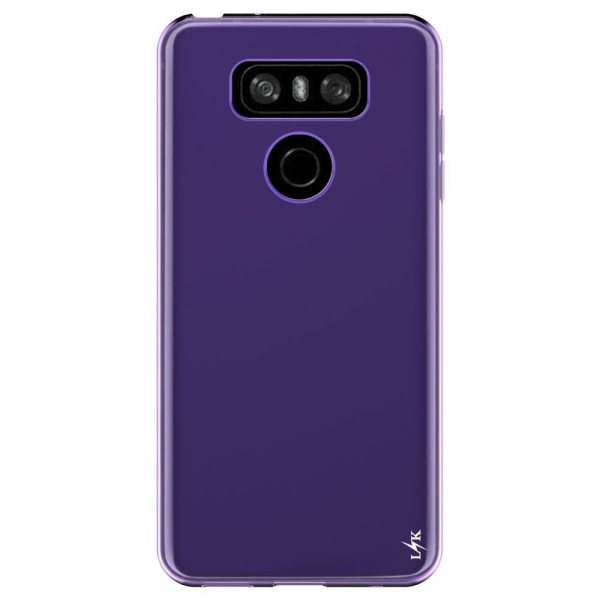 LK LG G6 Yumu�ak Deri Silikon Koruyucu K�l�f-Purple