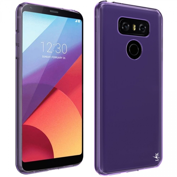 LK LG G6 Yumu�ak Deri Silikon Koruyucu K�l�f-Purple