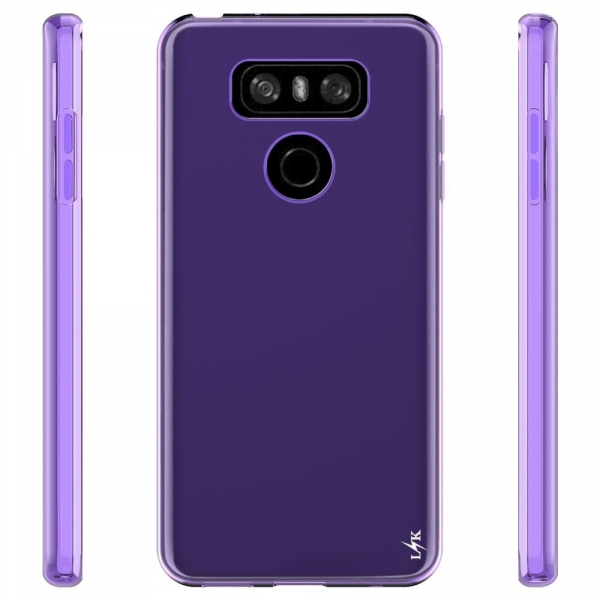 LK LG G6 Yumu�ak Deri Silikon Koruyucu K�l�f-Purple