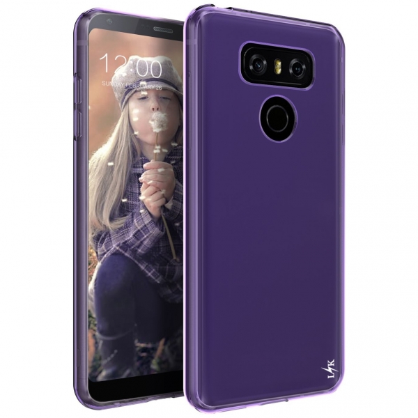 LK LG G6 Yumu�ak Deri Silikon Koruyucu K�l�f-Purple